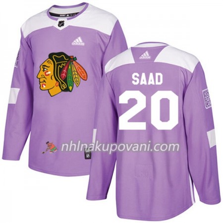 Chicago Blackhawks Dresy Brandon Saad 20 Adidas 2017-2018 Nachová Fights Cancer Practice Authentic - Pánské Chicago Blackhawks Dresy Brandon Saad 20 Adidas 2017-2018 Nachová Fights Cancer Practice Authentic - Pánské